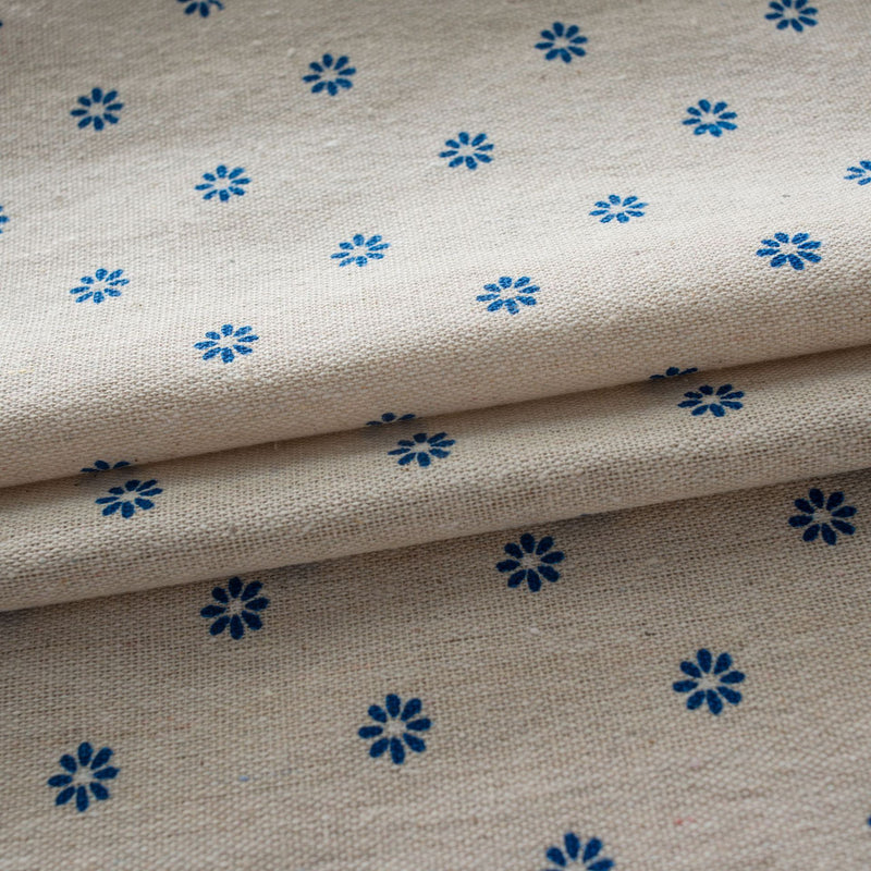 Modern Blue flower linen curtains