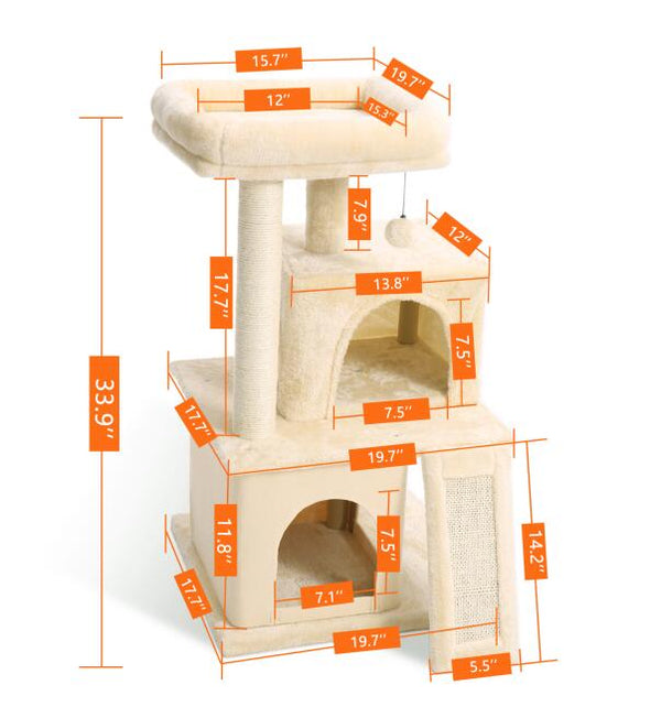 Cat Tree Furniture Tower Climb Activity Tree Scratcher