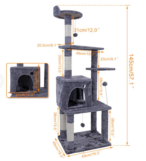 Cat Tree Furniture Tower Climb Activity Tree Scratcher