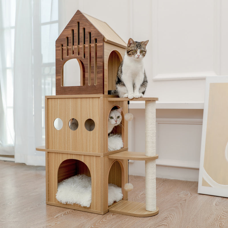 Cat Tree Furniture Tower Climb Activity Tree Scratcher