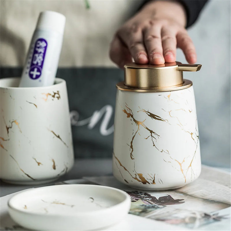 Bathroom Set, Different colors and Marble Pattern Ceramic