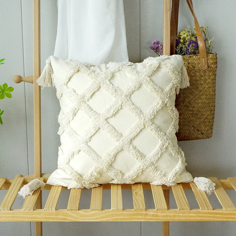 European Style Fringed Suede Pillowcase Bohemian Style