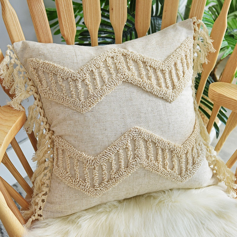 European Style Fringed Suede Pillowcase Bohemian Style