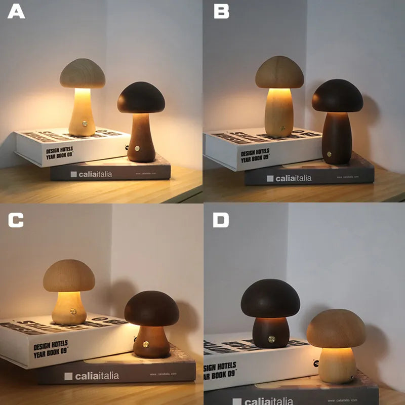 LED Mushroom Night Light With Touch Switch