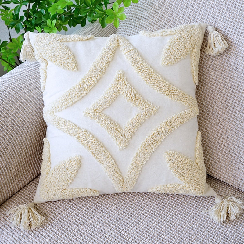 European Style Fringed Suede Pillowcase Bohemian Style