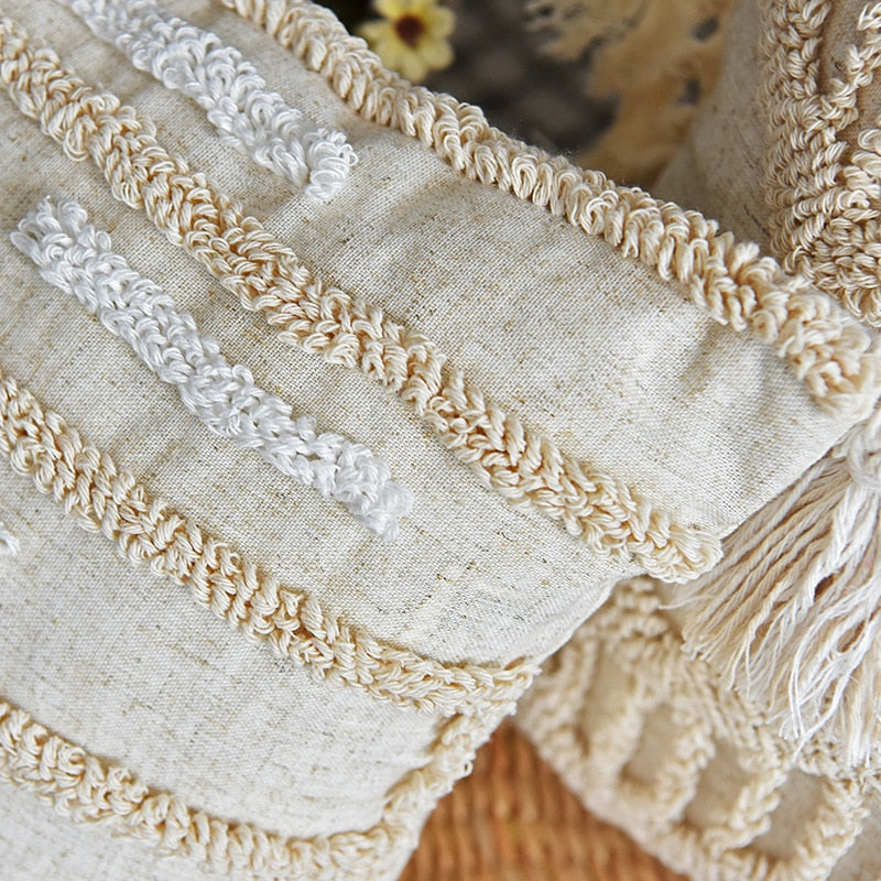 European Style Fringed Suede Pillowcase Bohemian Style