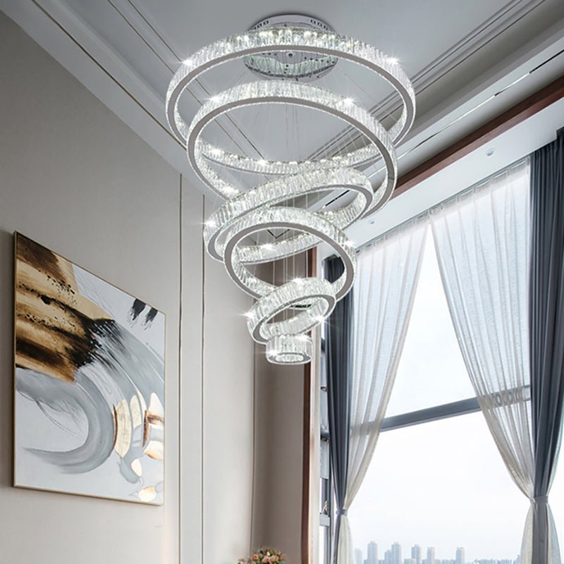 2024 Luxury LED Crystal Chandelier Pendant Lamp For Staircase 110V / 220V