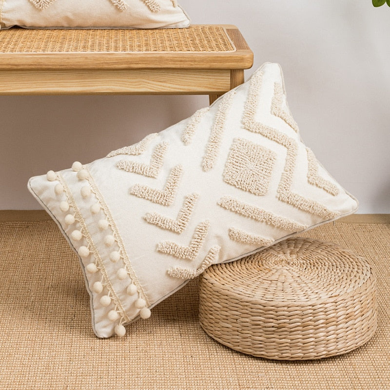 European Style Fringed Suede Pillowcase Bohemian Style