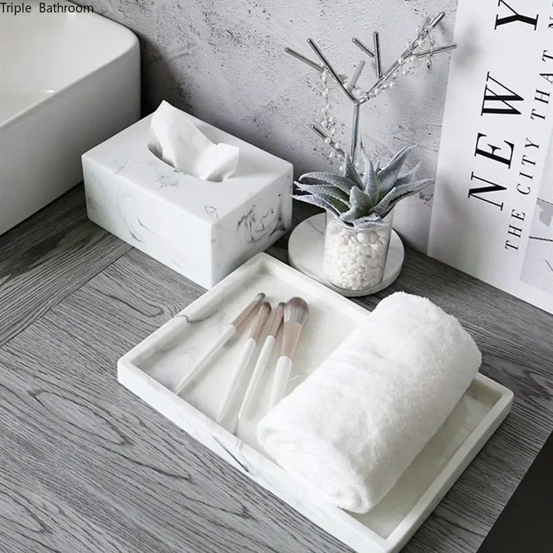 Luxury Marble Stripe Resin Bathroom set.