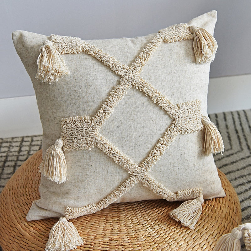 European Style Fringed Suede Pillowcase Bohemian Style