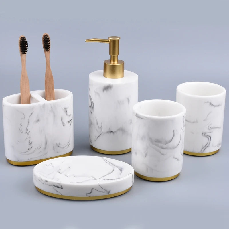 Bathroom Accessories Set, 5 Pieces Bath Ensemble