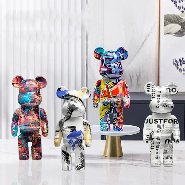 Colorful Graffiti Bear Brick Figures