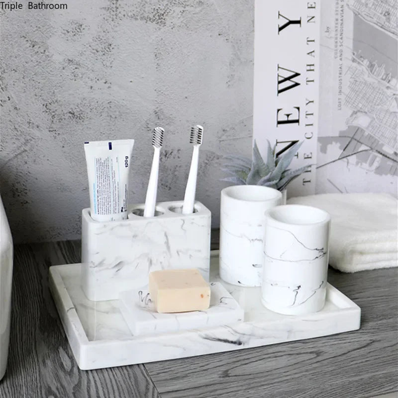 Luxury Marble Stripe Resin Bathroom set.