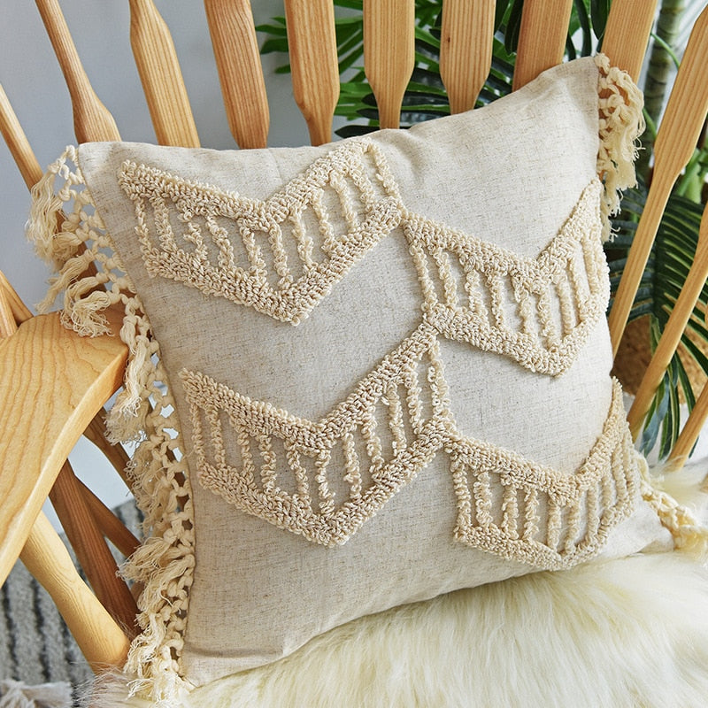 European Style Fringed Suede Pillowcase Bohemian Style