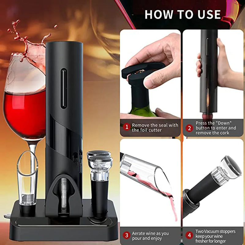 Electric Wine Opener Automatic Corkscrew Wine Openers with Stand Holder