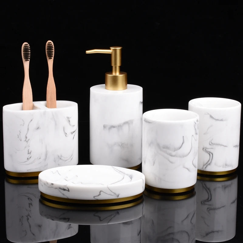 Bathroom Accessories Set, 5 Pieces Bath Ensemble