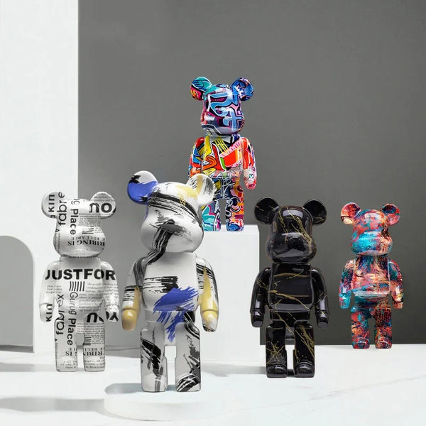 Colorful Graffiti Bear Brick Figures