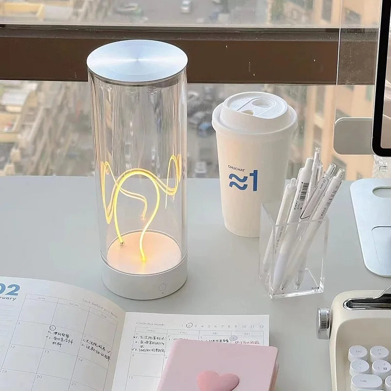 AUGE LIGHT Minimalist Table Lamp Creative Design Bedside Battery powered.