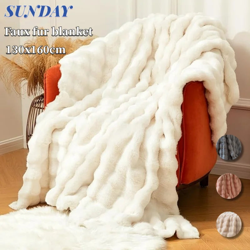 130x160cm Winter Warm Blanket Tuscan Faux