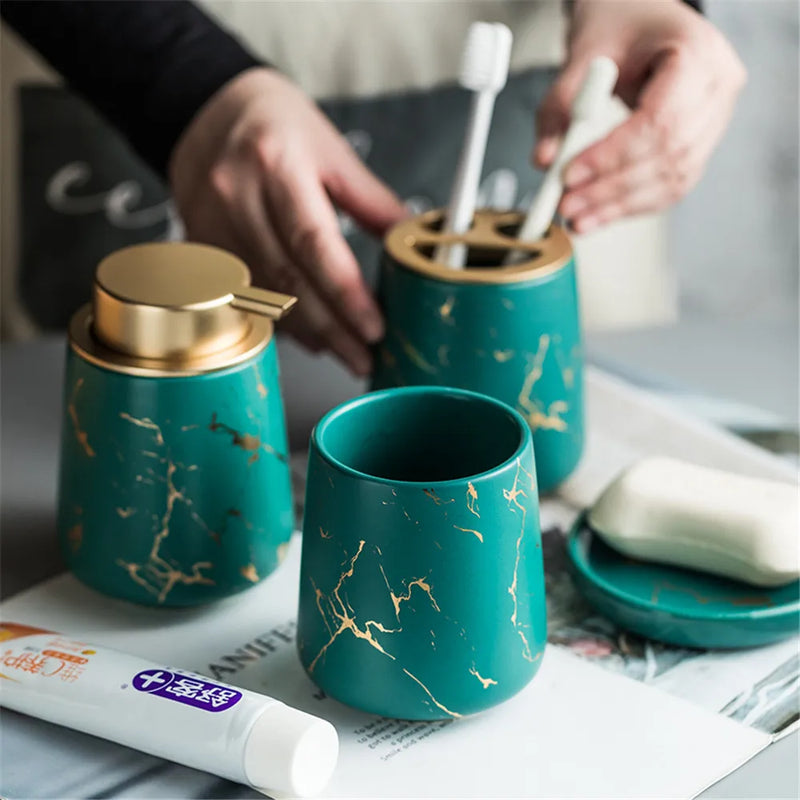 Bathroom Set, Different colors and Marble Pattern Ceramic