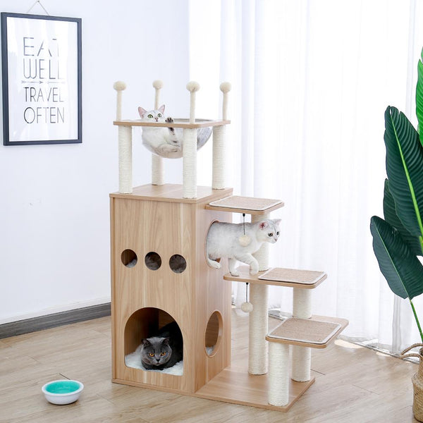 Cat Tree Furniture Tower Climb Activity Tree Scratcher