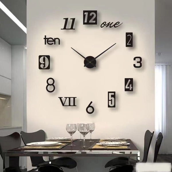 2024 New 3D Roman Numeral Acrylic Mirror Wall Clock