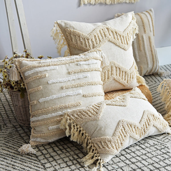 European Style Fringed Suede Pillowcase Bohemian Style